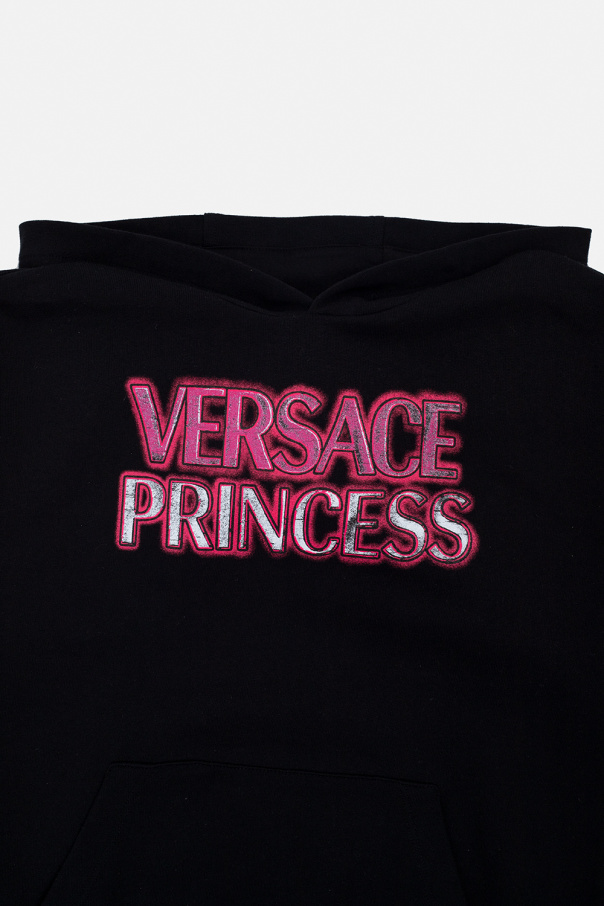 Black Printed hoodie Versace Kids SchaferandweinerShops Japan Haze Jacket Kids